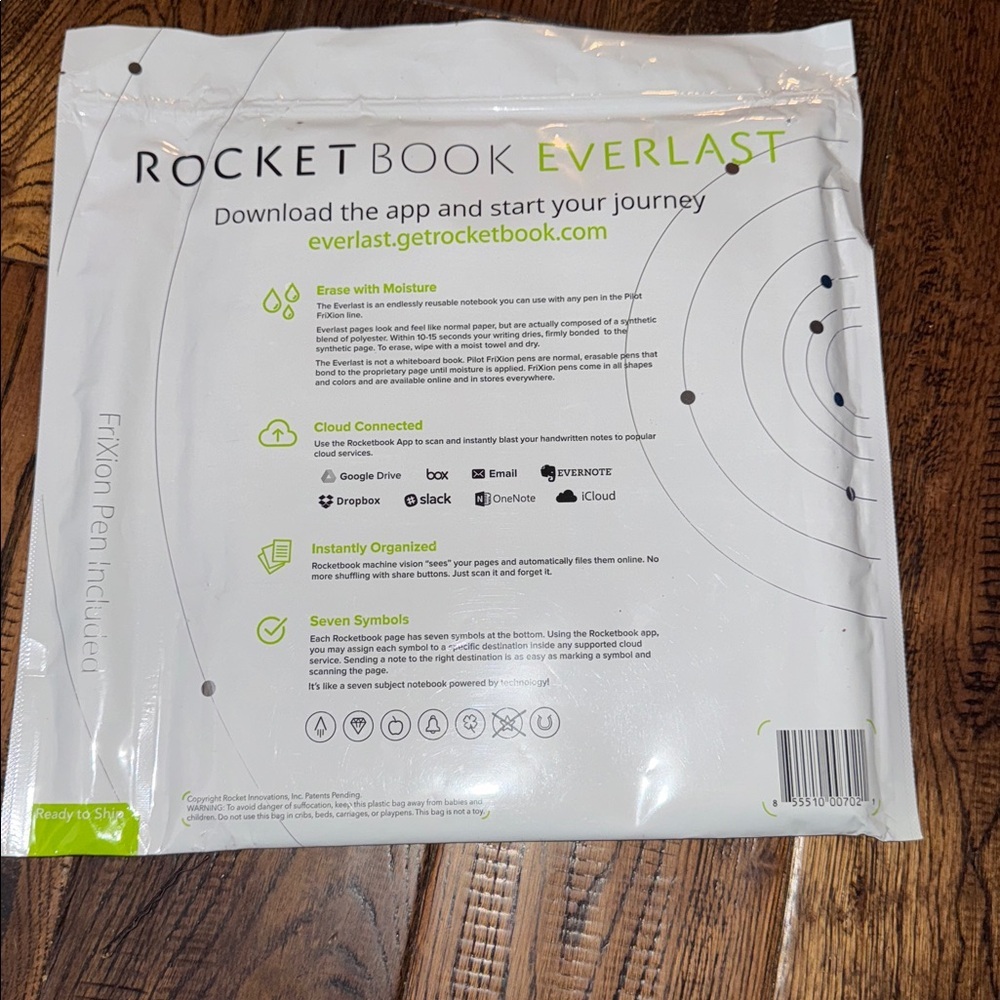 NWT ROCKET BOOK EVERLAST Reusable Intelligent Notebook - White - Picture 4 of 4